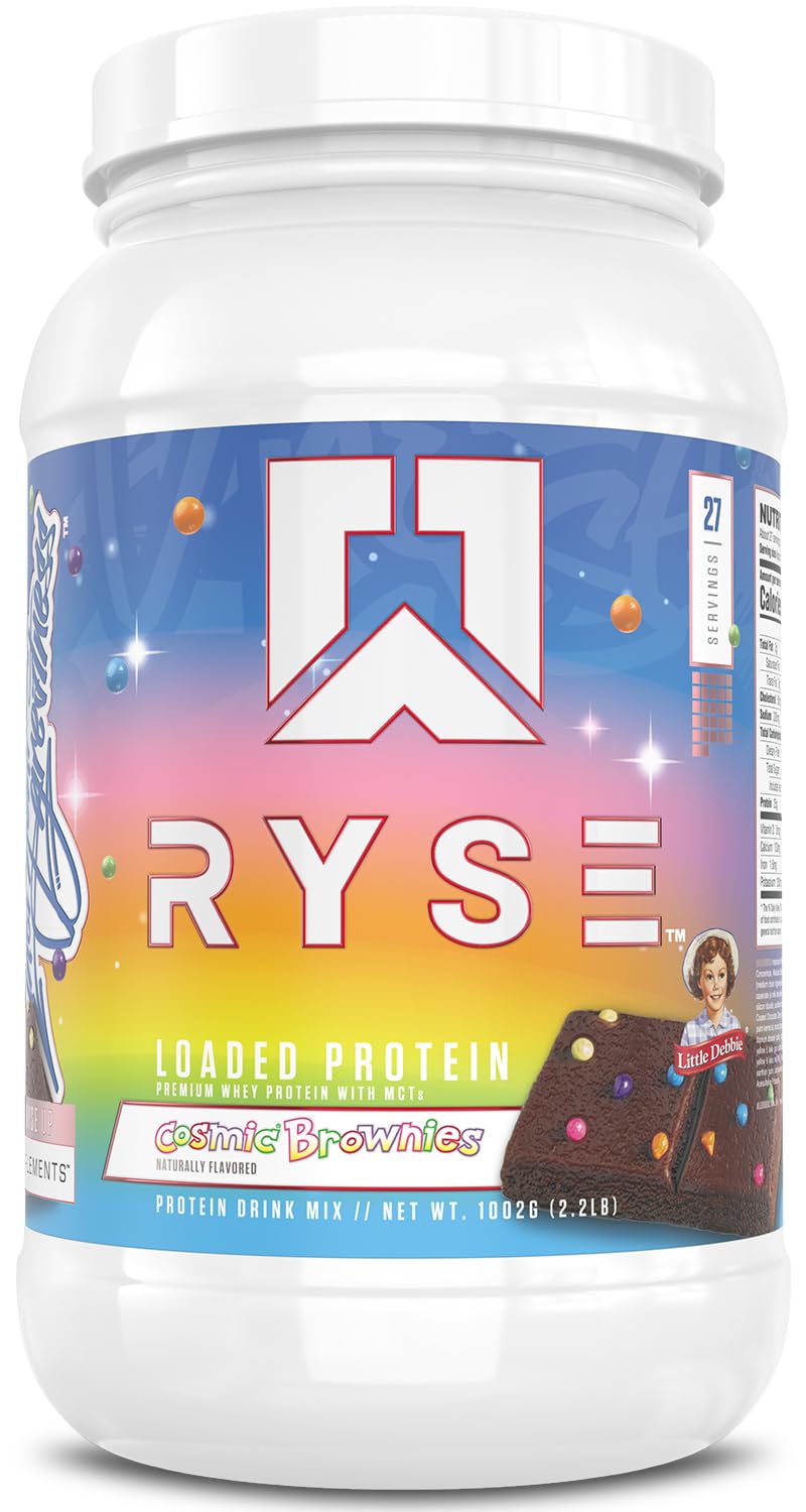 RYSE Loaded Protein Powder - Cinnamon Toast - 25g Whey Protein Isolate & Concentrate with Prebiotic Fiber & MCTs - Low Carb, Low Sugar, Digestive-Friendly - 20 Servings / 1.5 lb Tub