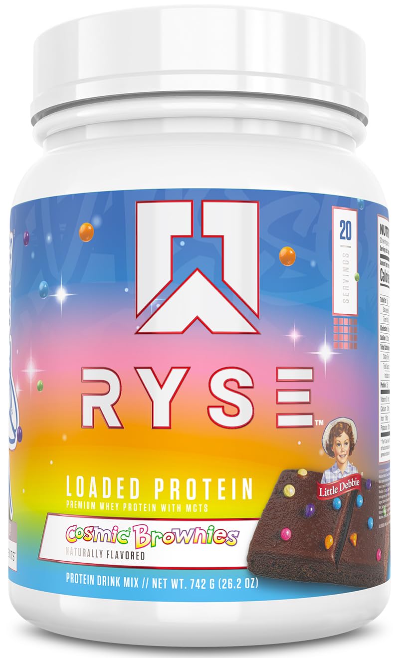 RYSE Loaded Protein Powder - Cinnamon Toast - 25g Whey Protein Isolate & Concentrate with Prebiotic Fiber & MCTs - Low Carb, Low Sugar, Digestive-Friendly - 20 Servings / 1.5 lb Tub