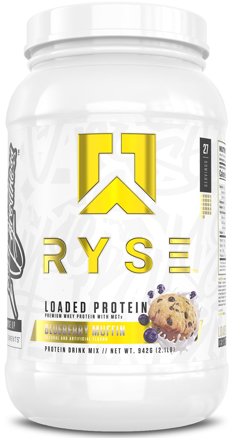 RYSE Loaded Protein Powder - Cinnamon Toast - 25g Whey Protein Isolate & Concentrate with Prebiotic Fiber & MCTs - Low Carb, Low Sugar, Digestive-Friendly - 20 Servings / 1.5 lb Tub
