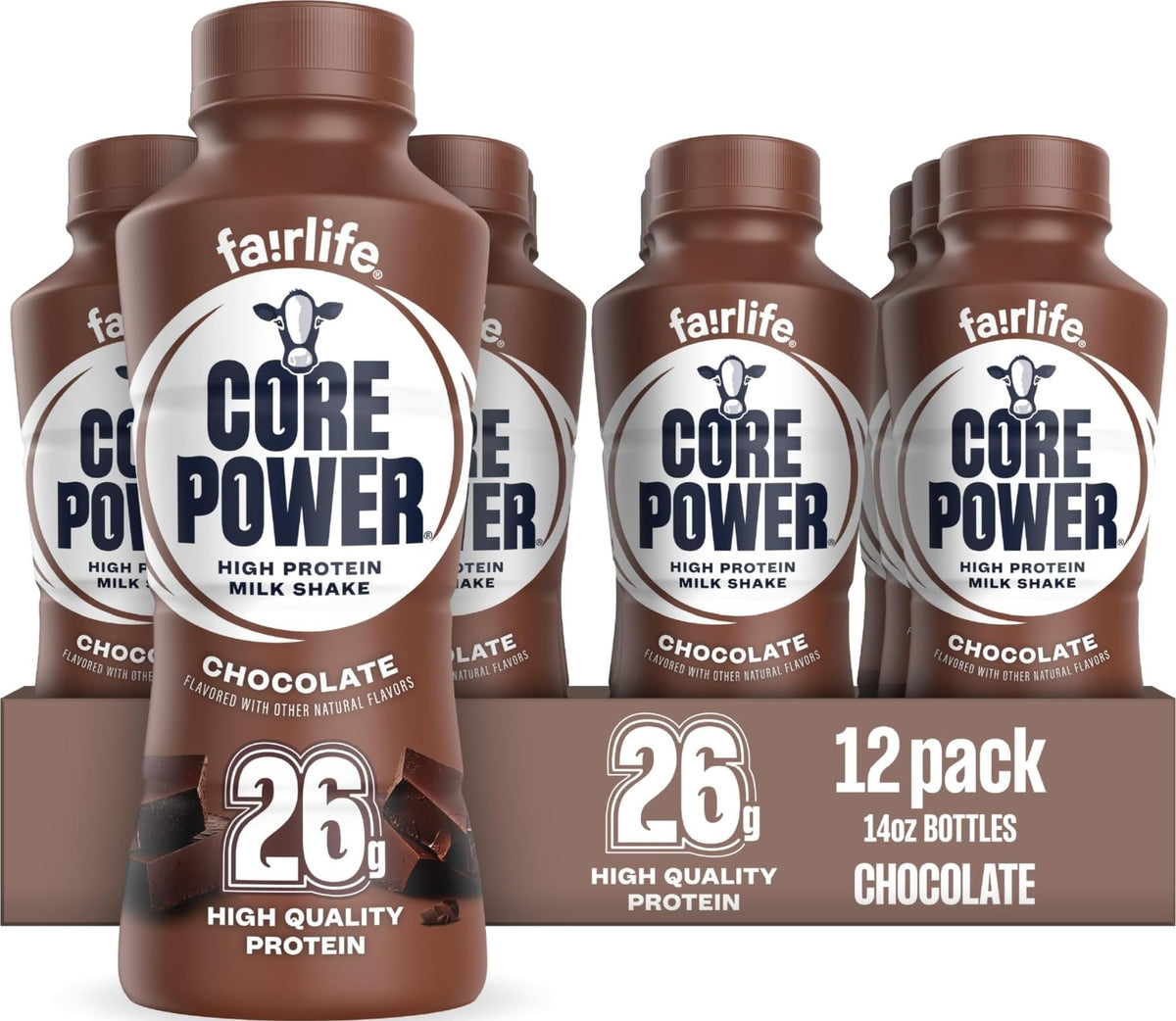 Core Power Fairlife 26g Protein Milk Shakes, Ready To Drink for Workout Recovery Liquid, Vanilla, 14 Fl Oz Bottle, kosher (Pack of 12)