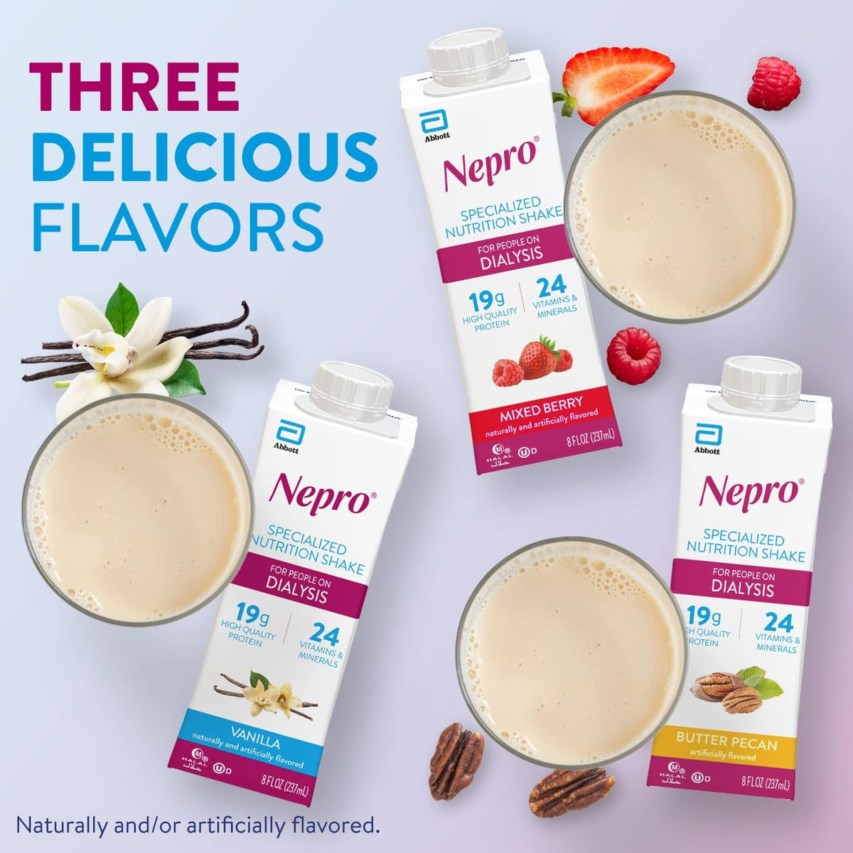 Nepro Renal Nutrition Shake for People on Dialysis, Vanilla Tetra, 24ct