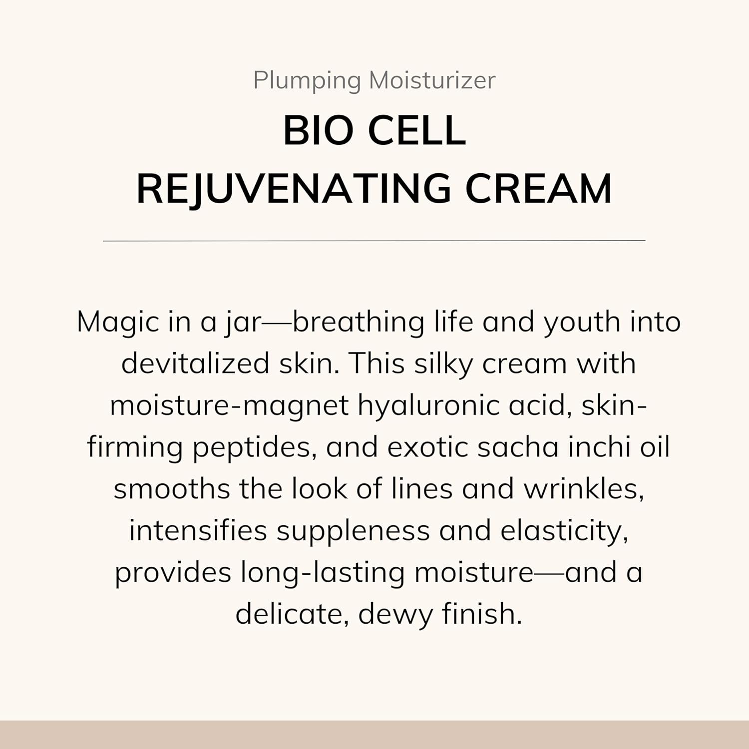 Le Mieux Bio Cell Rejuvenating Cream - Triple Peptide Facial Moisturizer with Hyaluronic Acid, Squalane & Rose Hip, Night & Day Cream for Face & Neck, No Parabens or Sulfates (1.75 oz / 52 ml)