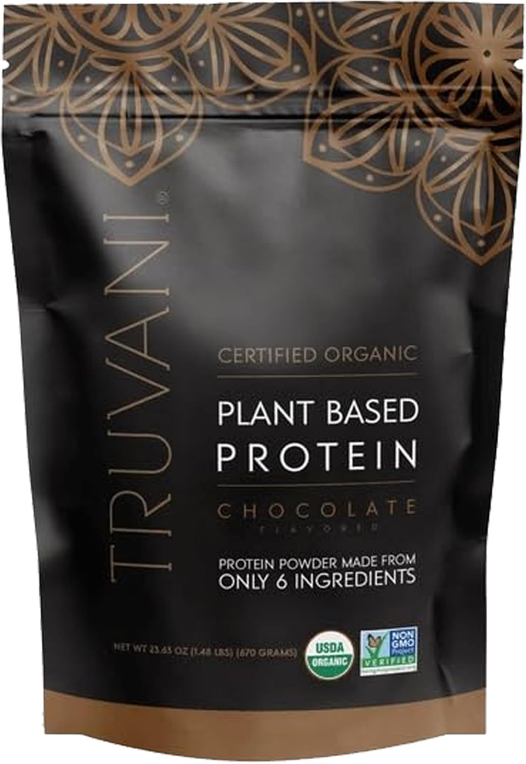 Truvani Organic Plant Based Protein Powder | Chocolate | 20 Servings | Vegan | 20g Pea Protein | Keto | Gluten & Dairy Free | Low Carb | No Added Sugar