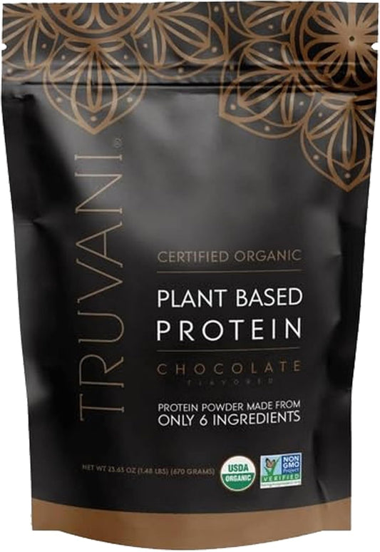 Truvani Organic Plant Based Protein Powder | Chocolate | 20 Servings | Vegan | 20g Pea Protein | Keto | Gluten & Dairy Free | Low Carb | No Added Sugar