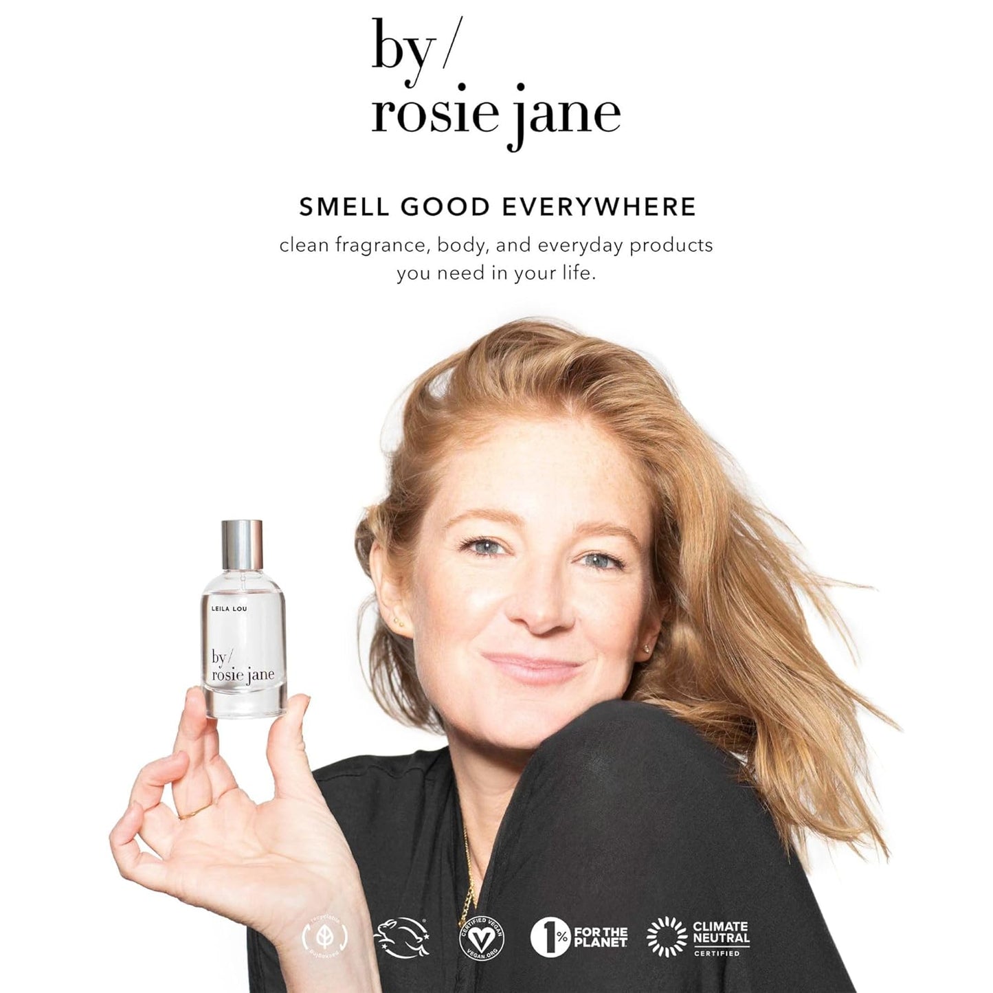 By Rosie Jane Eau De Parfum Spray (Rosie) - Clean Perfume for Women - Non-Toxic Body Mist with Notes of White Musk & Sweet Rose - Paraben, Sulfate & Phthalate Free (50ml)