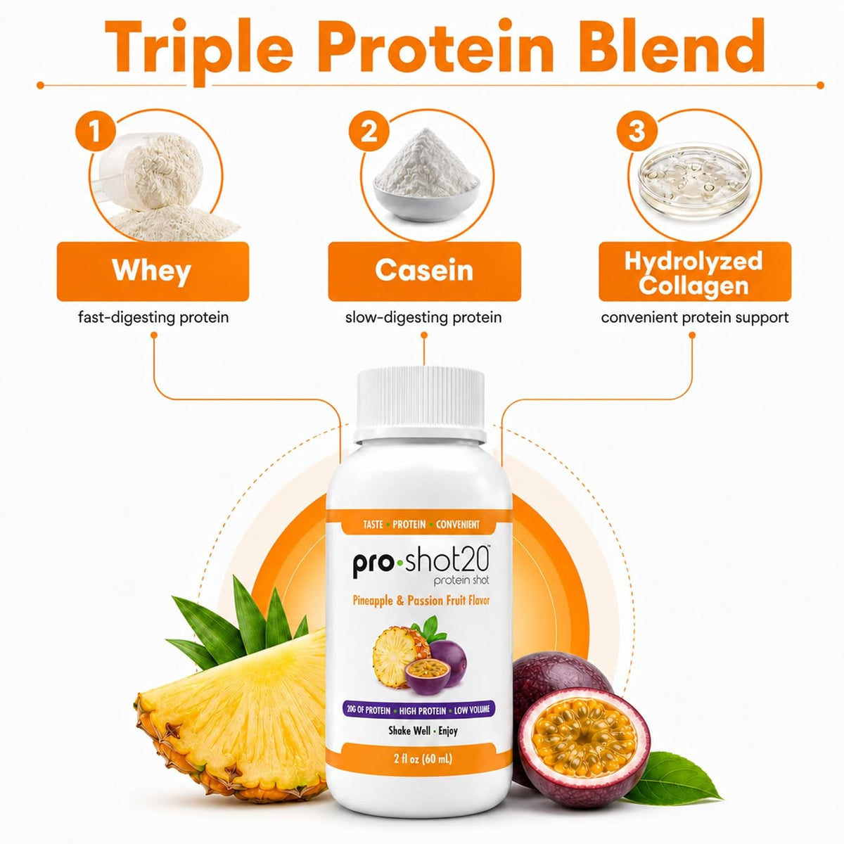 Pro-Shot20 Protein Shots, 20g, Ready to Drink, 12-Pack