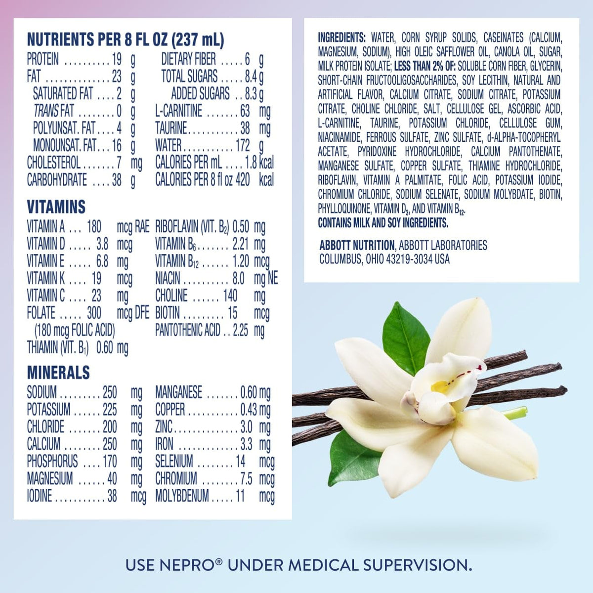 Nepro Renal Nutrition Shake for People on Dialysis, Vanilla Tetra, 24ct