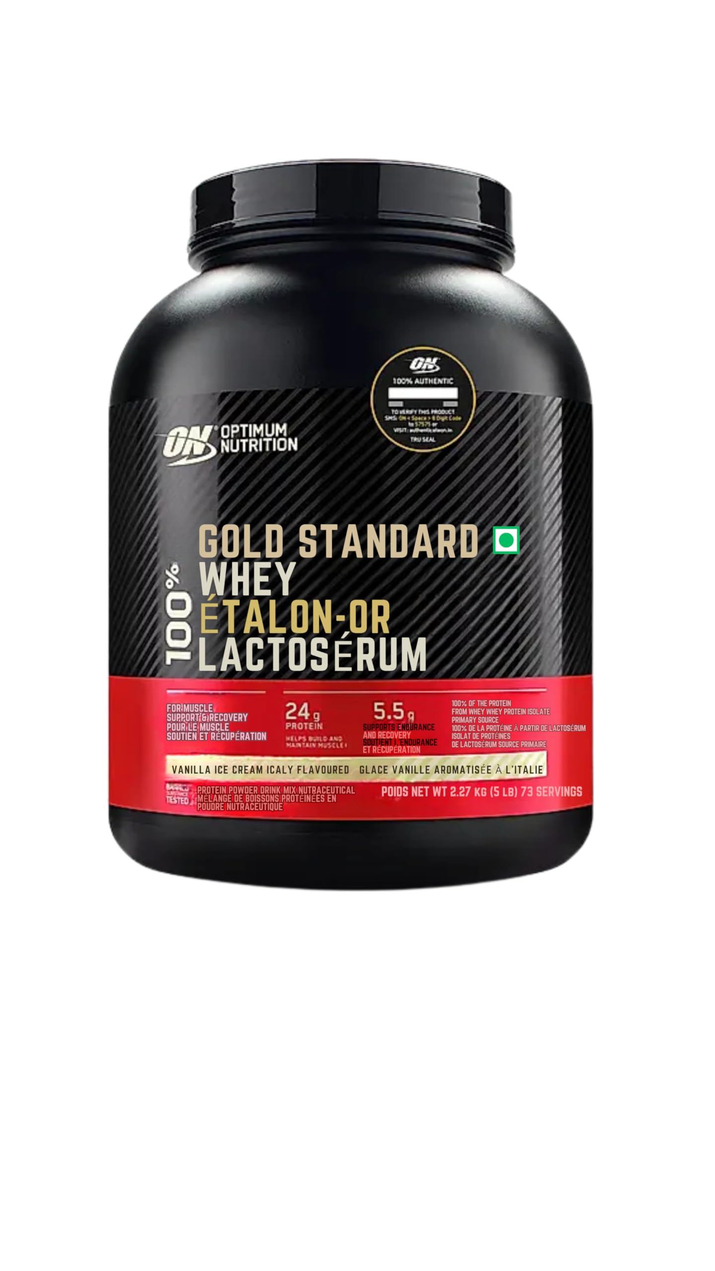 Optimum Nutrition Gold Standard 100% Whey Protein Powder, Vanilla Ice Cream, 10 Pound (Packaging May Vary)