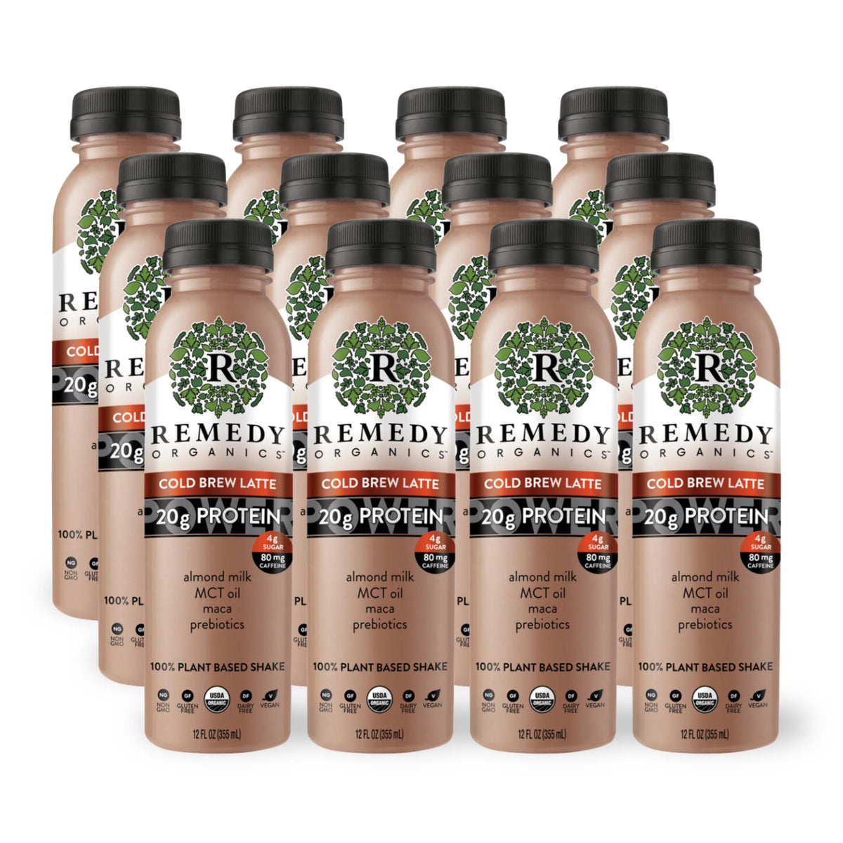 Remedy Organics Vanilla Dream Power 12-Pack | Plant Based MCT Oil Protein Shakes, Ready to Drink | USDA Organic, Vegan, Gluten Free, Dairy Free, Soy Free |12 Vanilla Dream Bottles