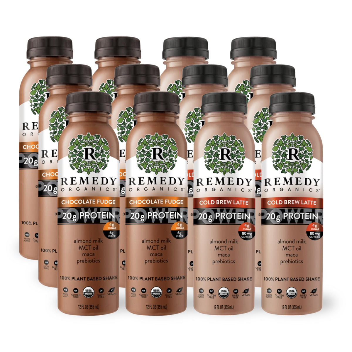 Remedy Organics Vanilla Dream Power 12-Pack | Plant Based MCT Oil Protein Shakes, Ready to Drink | USDA Organic, Vegan, Gluten Free, Dairy Free, Soy Free |12 Vanilla Dream Bottles