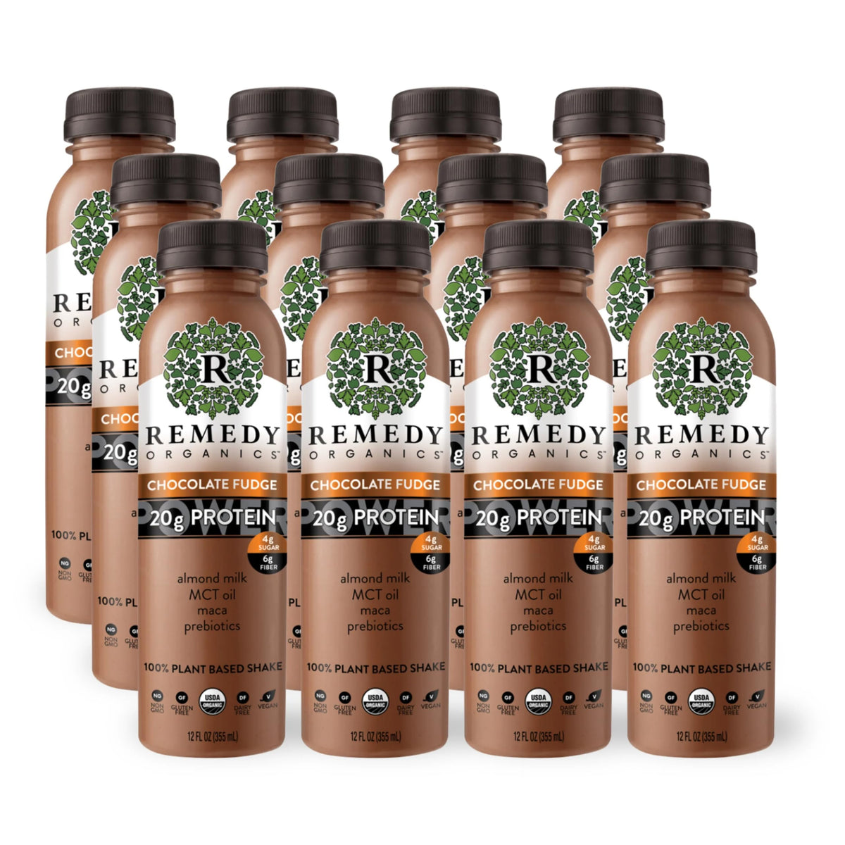 Remedy Organics Vanilla Dream Power 12-Pack | Plant Based MCT Oil Protein Shakes, Ready to Drink | USDA Organic, Vegan, Gluten Free, Dairy Free, Soy Free |12 Vanilla Dream Bottles