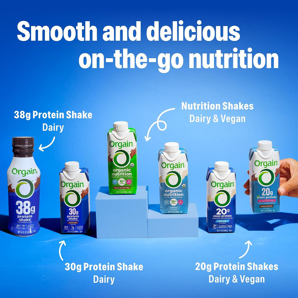 Orgain 20g Vegan Protein Shake + 50 Superfoods, Chocolate, 11 oz, 12pk